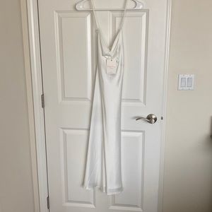 Show Me Your Mimi -Verona Cowl Dress - White Satin